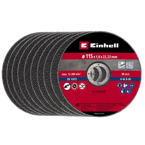 Einhell kwb by Einhell 49711944 10 Cutting Discs Thin 115 x 1.0 mm Angle Grinder Accessories