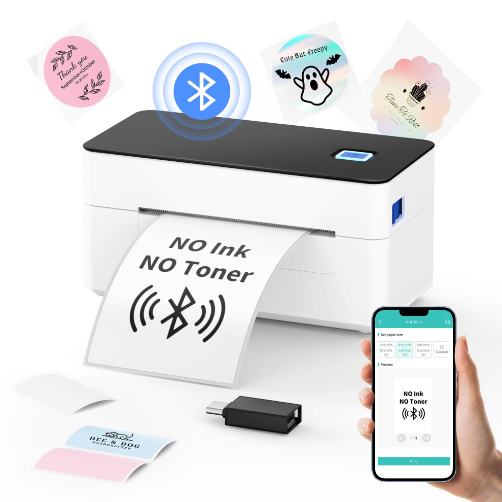 Svantto Thermal Label Printer 4X6, Compatible With Windows/Mac/Android/Ios, High-Speed Parcel Label Printer For Royal Mail, Dpd, Ebay, Etsy, Shopify,