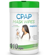 resplabs CPAP Mask Wipes Unscented, Alcohol-Free CPAP Cleaner for Full Face, Nasal, Masks & Cushions - 110 Pack