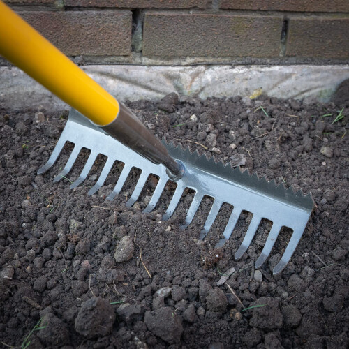 Roughneck Roughneck ROU68302 Sharp-Edge Soil Rake 350x1500mm/13?x59", Black- Yellow 2