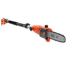BLACK+DECKER Pole Saw, 800W, Corded, 25cm Pole Length, Pivoting Head, Up to 25cm Cutting Width, Chain Brake Safety System, Easy Fill Oil System,