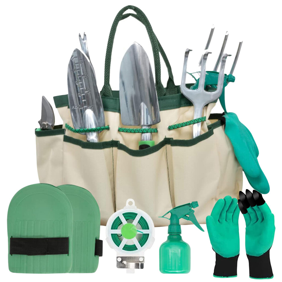 Green Haven Garden Tools Set ? 11 Piece Stainless Steel Garden Tools with Non-Slip Handles & Organiser Bag, Heavy-Duty for Planting, Weeding &-image-OPC-PJCGT9Z-NEW