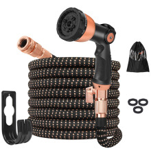 50ft Hose Pipe - Expandable Garden Hose with 10 Modes Spray Gun, Flexible Garden Hose Pipe, 3/4", 1/2" Solid Brass Fittings, Lightweight & Kink-Free 3