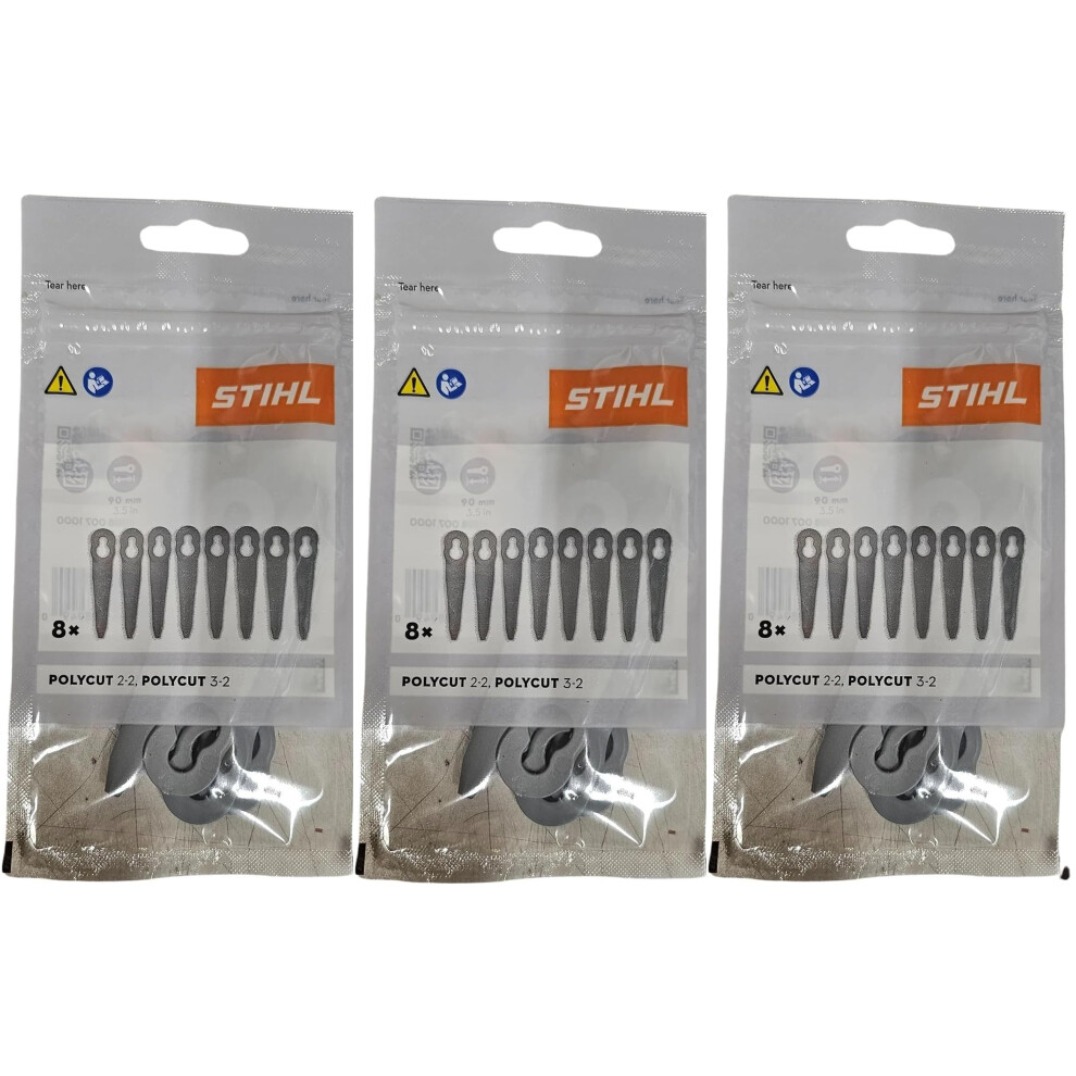 3 x Stihl PolyCut 2-2 blades, plastic knife PolyCut 2-2 (3 x 8 pieces)