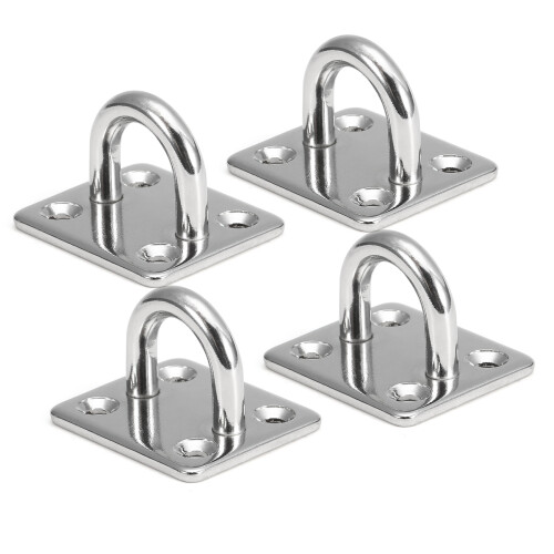 4pcs Pad Eye Plates for Marine & Home Use - Wall Mount Hooks 1
