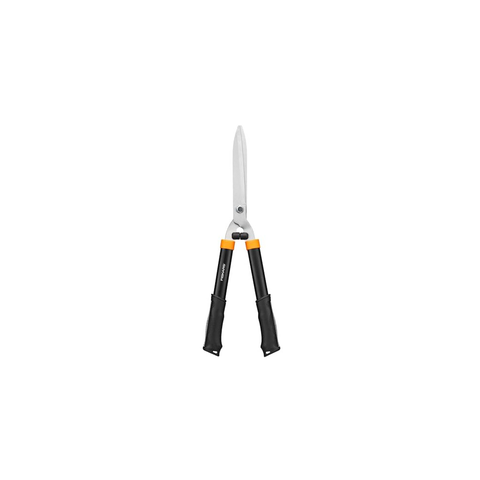 Fiskars Solid Hedge Shears HS21, Bush and Hedge Trimming, Length 59cm, Hardened Steel Blade/Soft-Touch Grip Plastic Handle, Black/Orange, 1026827