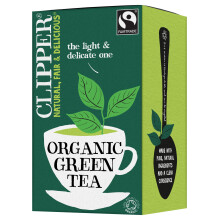 Clipper Organic Pure Green Tea Bags | Box of 40 Teabags | Organic Tea for Home & Office | Eco-Conscious, Fair Trade Tea | Natural, Unbleached, Plant-