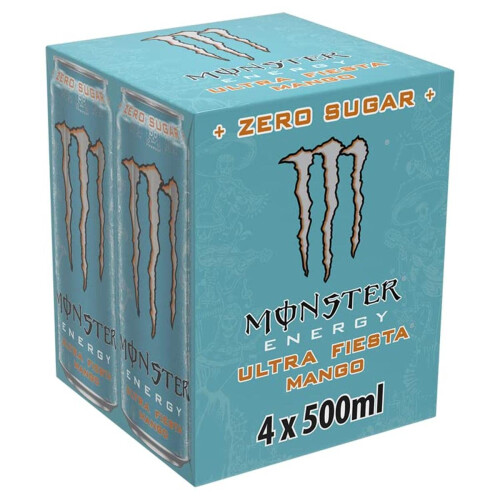 Monster Ultra Fiesta Mango Zero Sugar 4 x 500ml