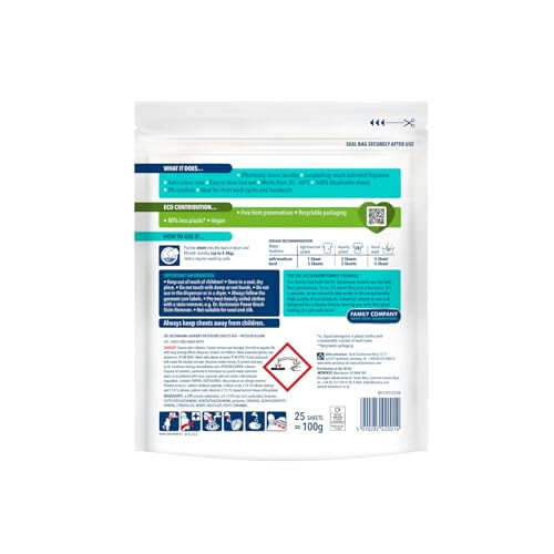 Dr Beckmann Dr. Beckmann MAGIC LEAVES Laundry Detergent Sheets BIO | Convenient and pre-dosed laundry detergent sheets | Dissolvable climate neutral and easy to 1