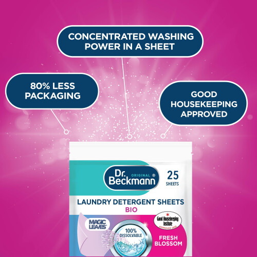 Dr Beckmann Dr. Beckmann MAGIC LEAVES Laundry Detergent Sheets BIO | Convenient and pre-dosed laundry detergent sheets | Dissolvable climate neutral and easy to 2
