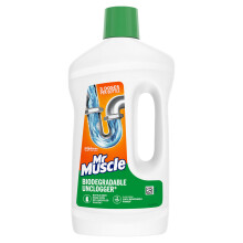 Mr Muscle Biodegradable Drain Unclogger & Cleaner, Biodegradable Formula to Clear Slow Drains, Safe on All Pipes, 750ml