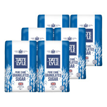 Tate & Lyle Fairtrade Granulated Pure Cane Sugar (1Kg) - Pack of 6