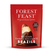 FOREST FEAST Belgian Dark Chocolate Brazil Nuts 1kg | Natural Gluten Free Snack Coated in Dark Chocolate, High Protein, Chocolate Covered Brazil Nuts