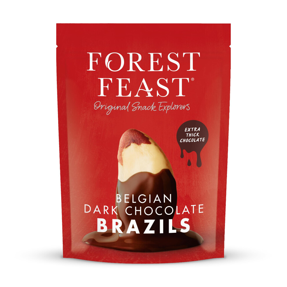 Forest Feast Belgian Chocolate Brazil Nuts 1Kg | Natural Gluten Free Snack Coated In Chocolate, High Protein, Chocolate Covered Brazil Nuts Dark