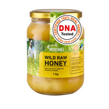 Nordmel Pure Natural Wild Raw Honey 1KG - Unpasteurised, Unfiltered, Crystallized, Natural Estonian Honey - Harvested Sustainably Using 100% Green En