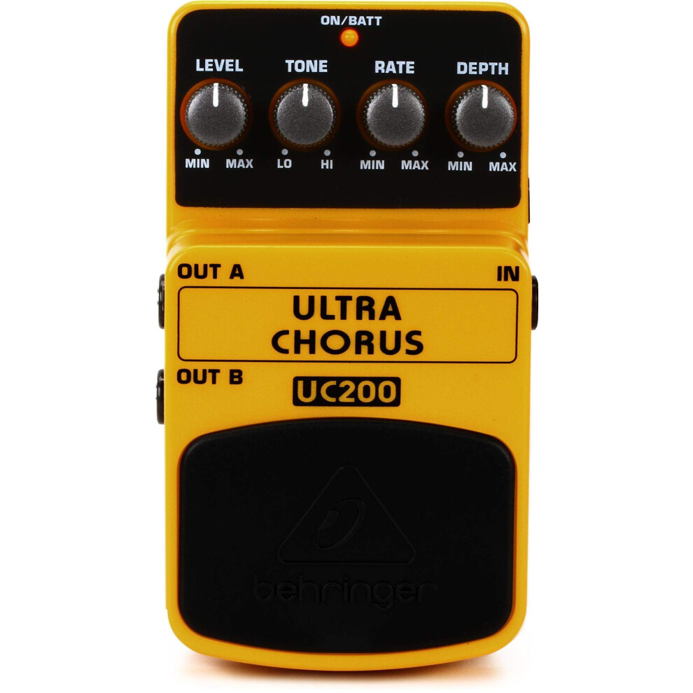 Behringer ULTRA CHORUS UC200 Ultimate Stereo Chorus Effects Pedal, Yellow
