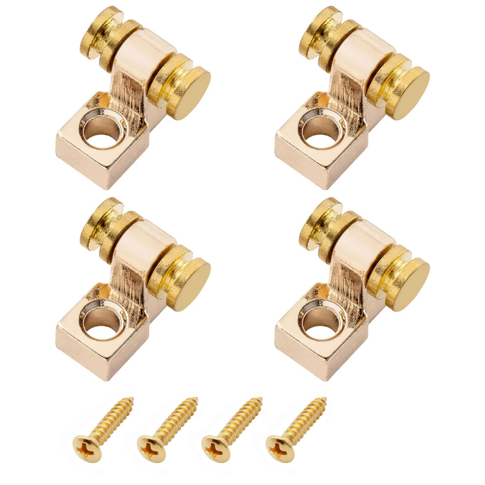 Musiclily Vintage Roller Guitar String Guides for Fender Strat Stratocaster Tele Telecaster Electric Guitar, Gold(4 Pieces)