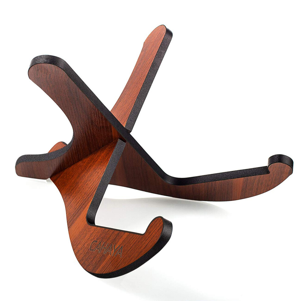 CAHAYA CY0180 Wooden Guitar Stand Non-Slip Musical Instrument Stand Foldable for Acoustic Classical Guitars Bass