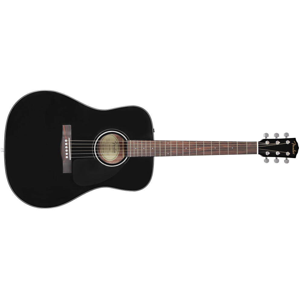 Fender CD-60 Dreadnought V3 DS Acoustic Guitar in Black with Walnut Fretboard, Great for Beginners, Comes with Free Virtual Lessons