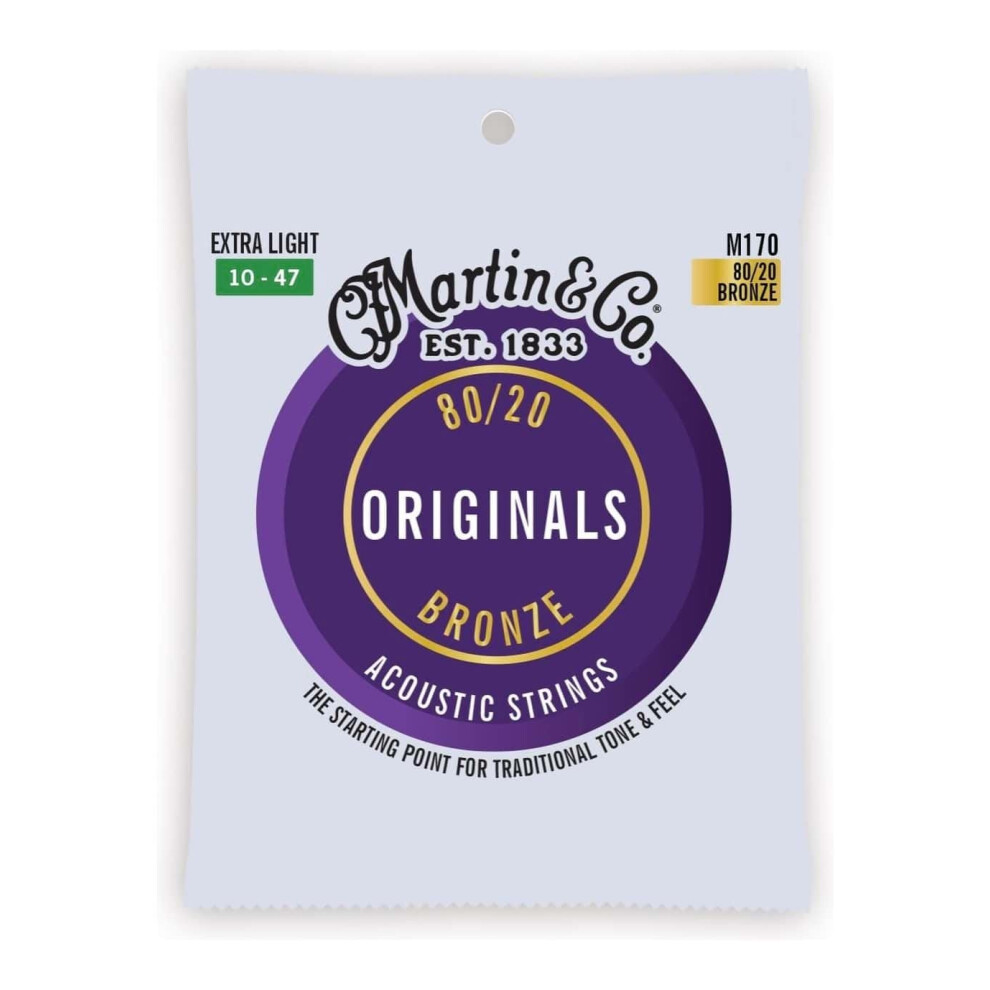Martin - Original Acoustic M170 80/20 Bronze, Extra Light-Gauge Guitar Strings ( 10-47 )
