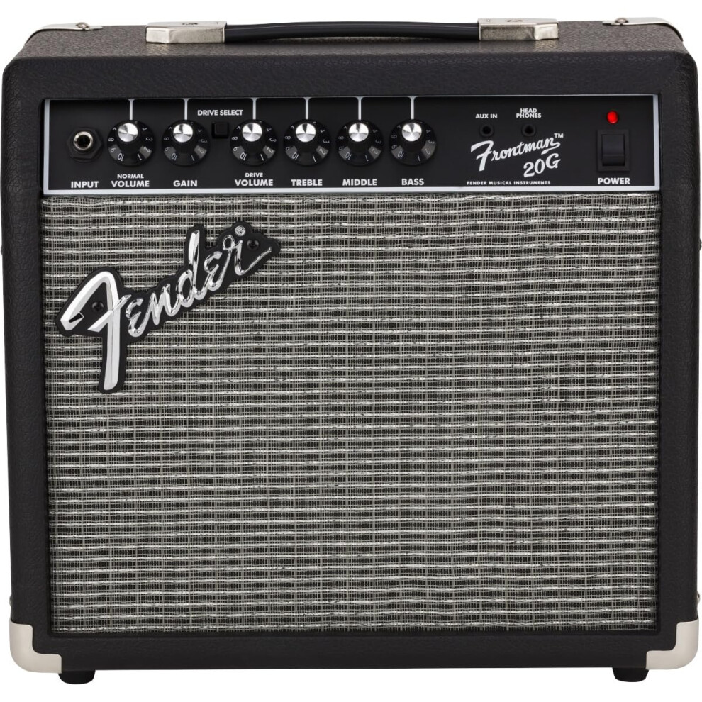 Fender Frontman 20G Guitar Amplifier, 20W, with Classic Fender Styling and Headphone Jack for Silent Practice