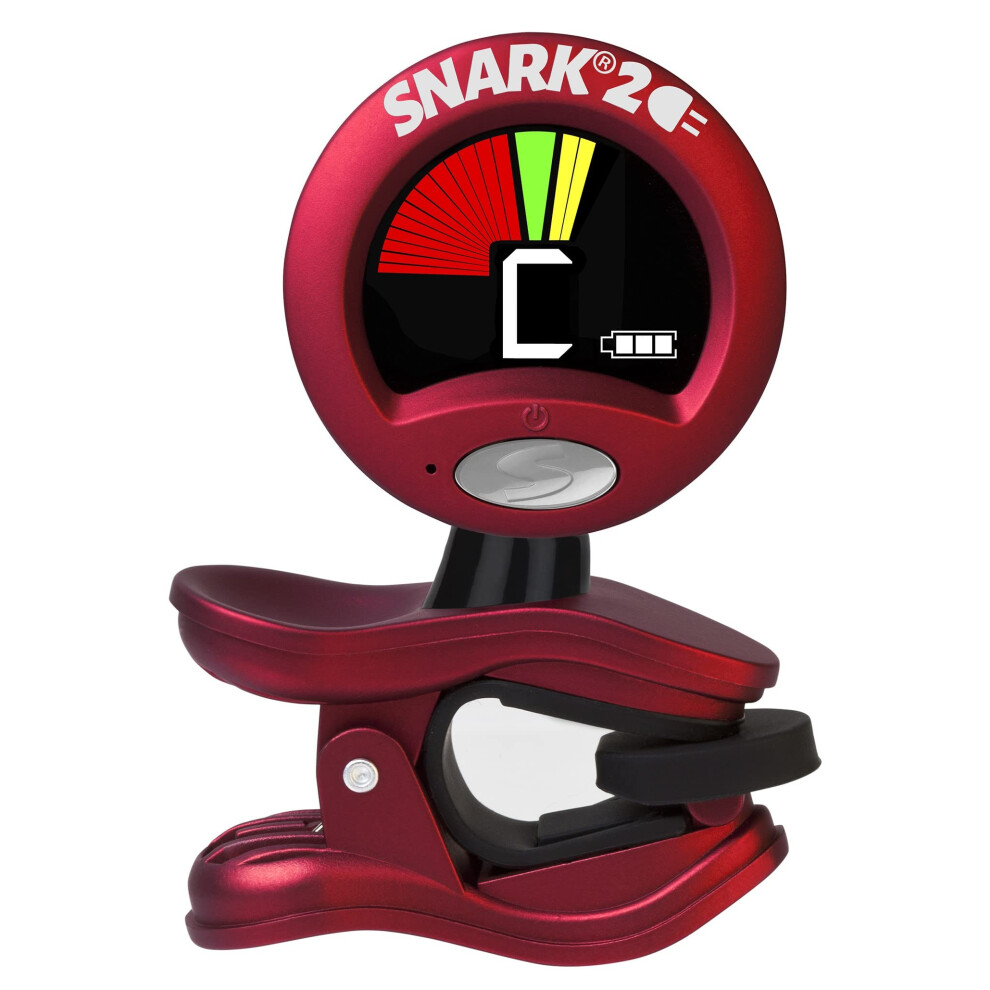 Snark SN2RE Rechargeable Clip-On All-Instrument Tuner - Red | USB Charging, Extra Bright Display | Rotating Screen | Cleaning cloth and case included