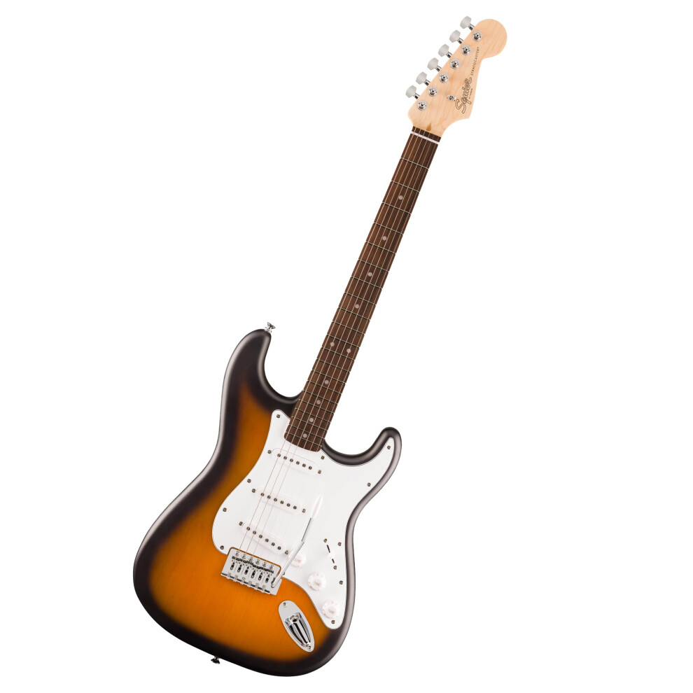 Fender Squier By Debut Collection Stratocaster Electric Guitar, Laurel Fingerboard, Pickguard, 2-Colour Sunburst White
