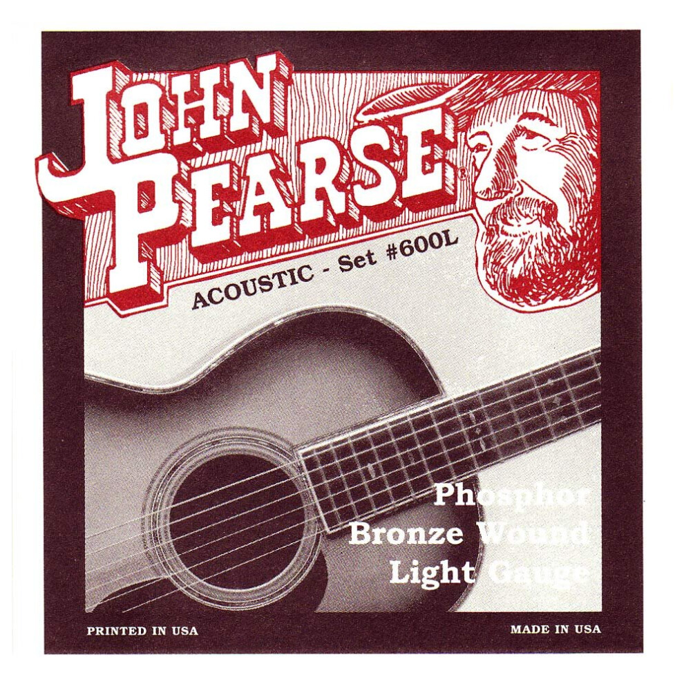 John Pearse Strings? 600L For Acoustic Guitar - Phosphor Bronze Wound - Light Gauge 12-53