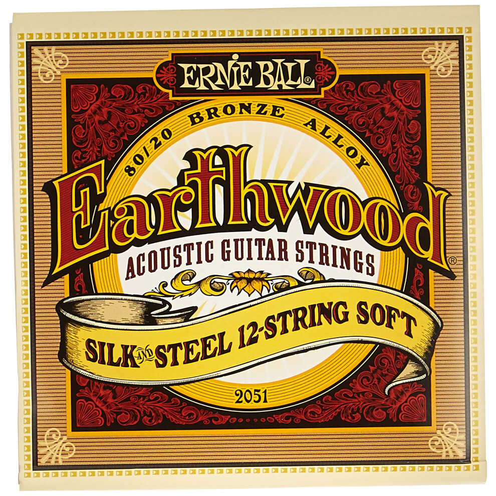Ernie Ball Earthwood Silk and Steel Soft 12-String 80/20 Bronze Acoustic Guitar Strings - 9-46 Gauge
