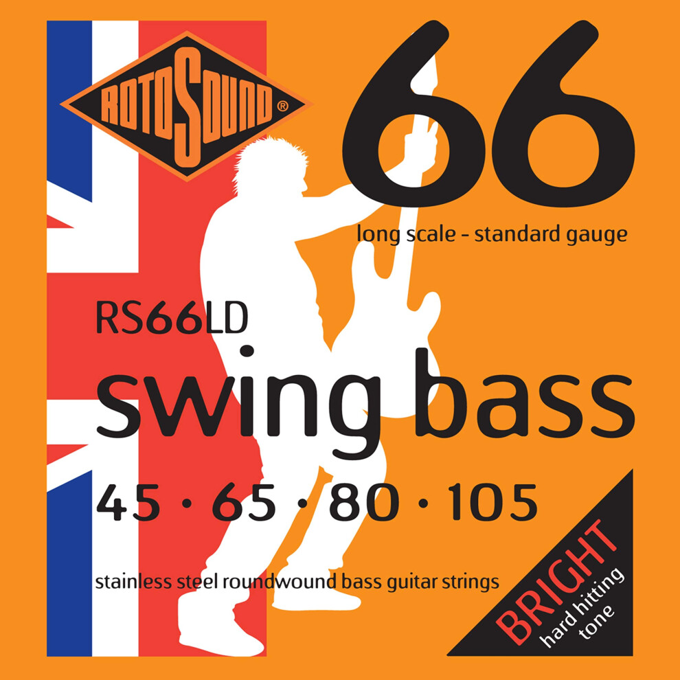 Rotosound Strings for Electric Bass SWING 66 STAINLESS SETS 4-string RS66LD Stainless Standard 45-105