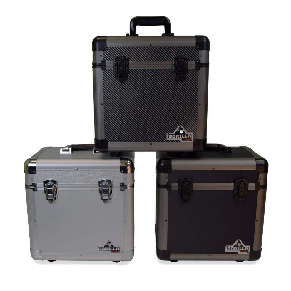 Gorilla Dj Gorilla Lp60 12" Lp Vinyl Record Dj Equipment Storage Carry Case Box Holds 60 Records (3 Colours Available) (Carbon)