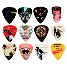 24 Classic Albums on 12 Double Sided Guitar Picks + Storage Bag for your Plectrums