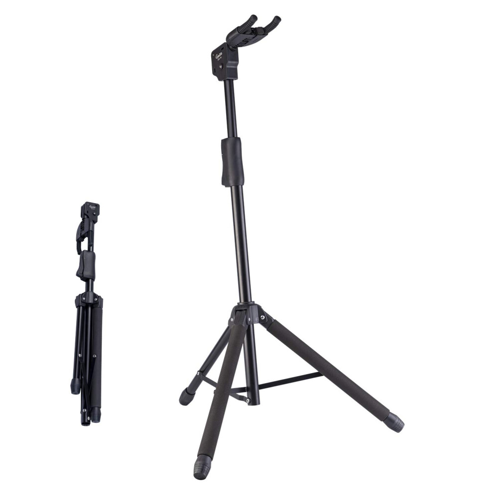 GUITTO Guitar Stand - Universal Portable Guitar Stand Adjustable Folding Hanging Guitar Floor Stands for Acoustic, Electric, Bass GGS-06