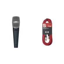 Behringer SB 78A Condenser Cardioid Microphone & Stagg SMC10 CRD 10 m XLR to XLR Microphone Cable - Red