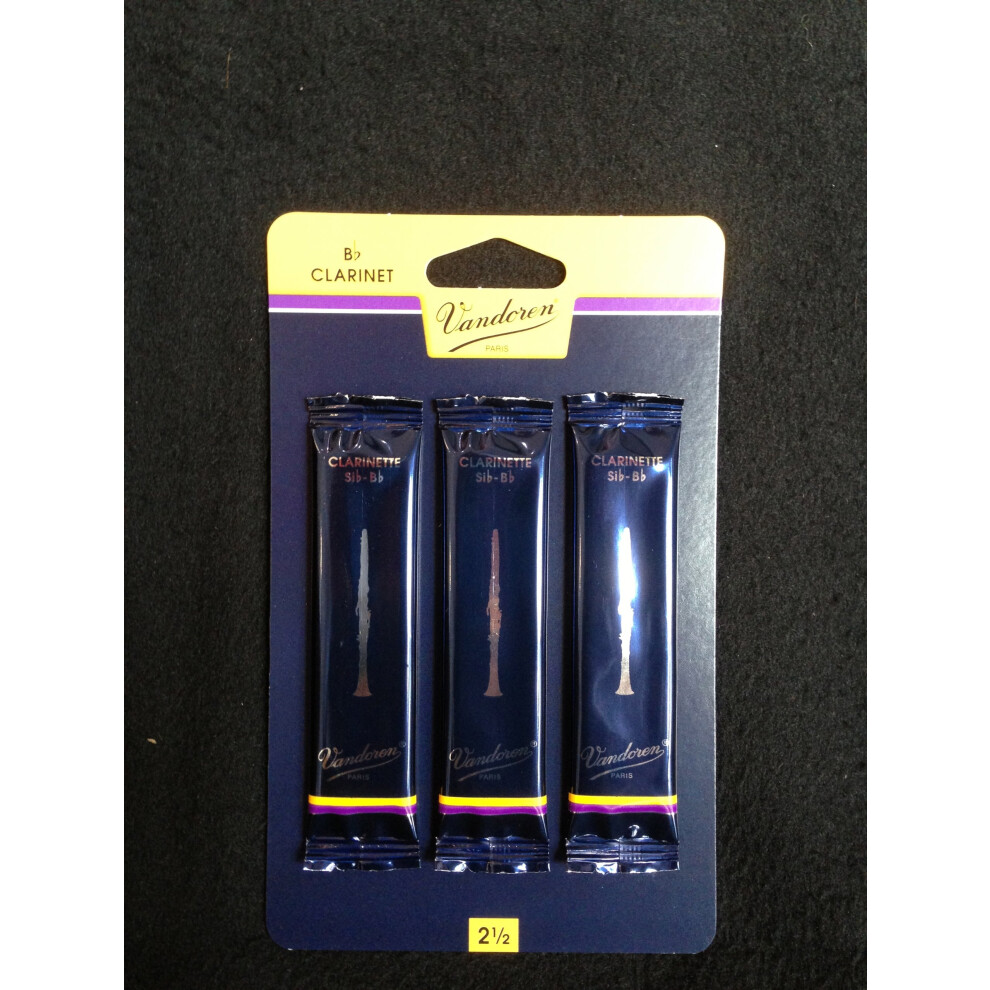 VANDOREN Reeds Clarinet Bb 2.5 Traditional (3 Pack)