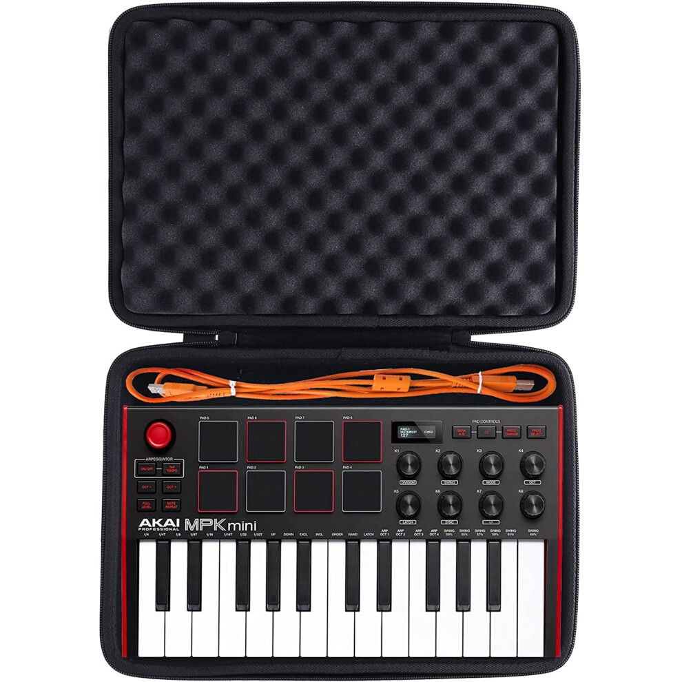 co2CREA Travel Hard Case for AKAI Professional MPK Mini MK3 / MPK Mini Play MK3 25 Key USB MIDI Keyboard Controller,Case Only