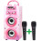 DYNASONIC Karaoke Machine with 2 Microphones, Portable Bluetooth Speaker with Lights, USB and SD Reader, Gift for Children (Model 15) 1