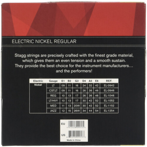 Stagg EL-1046 Regular Nickel Electric Guitar String Set - Grey 1