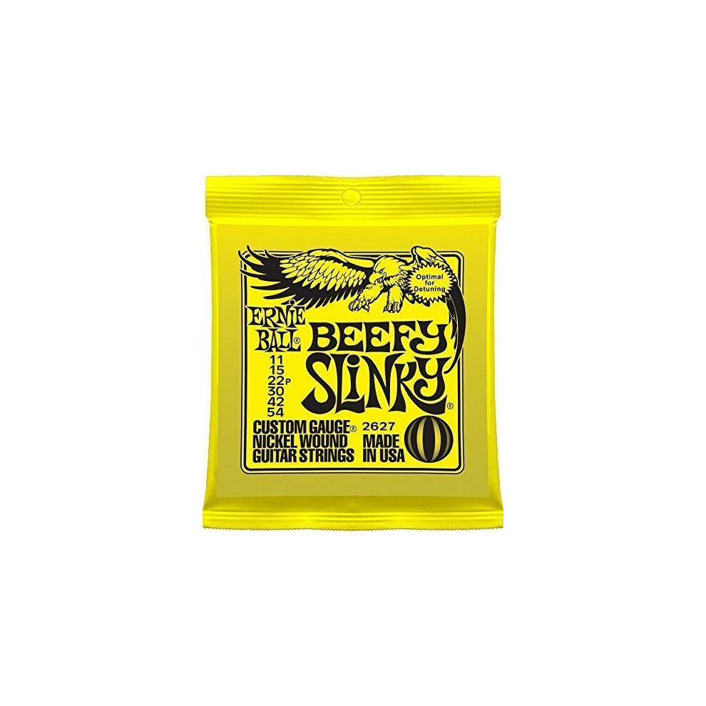 Ernie Ball Beefy Slinky Electric Guitar Strings - includes 6 free plectrums