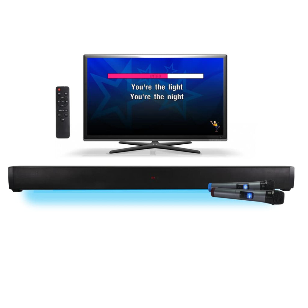 Mr Entertainer's Karaoke Collection Mr Entertainer Starbar Karaoke Soundbar. All In One Karaoke Machine, Soundbar & Wireless Speaker. Includes 2 Wireless Microphones