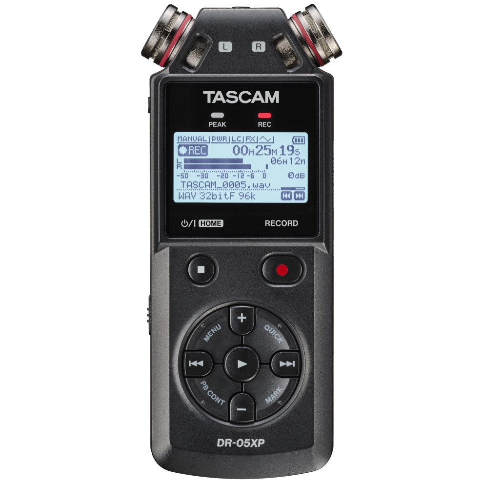 Tascam DR-05XP - 2-Channel 32-Bit Float Portable Handheld Recorder With USB-C Audio Interface