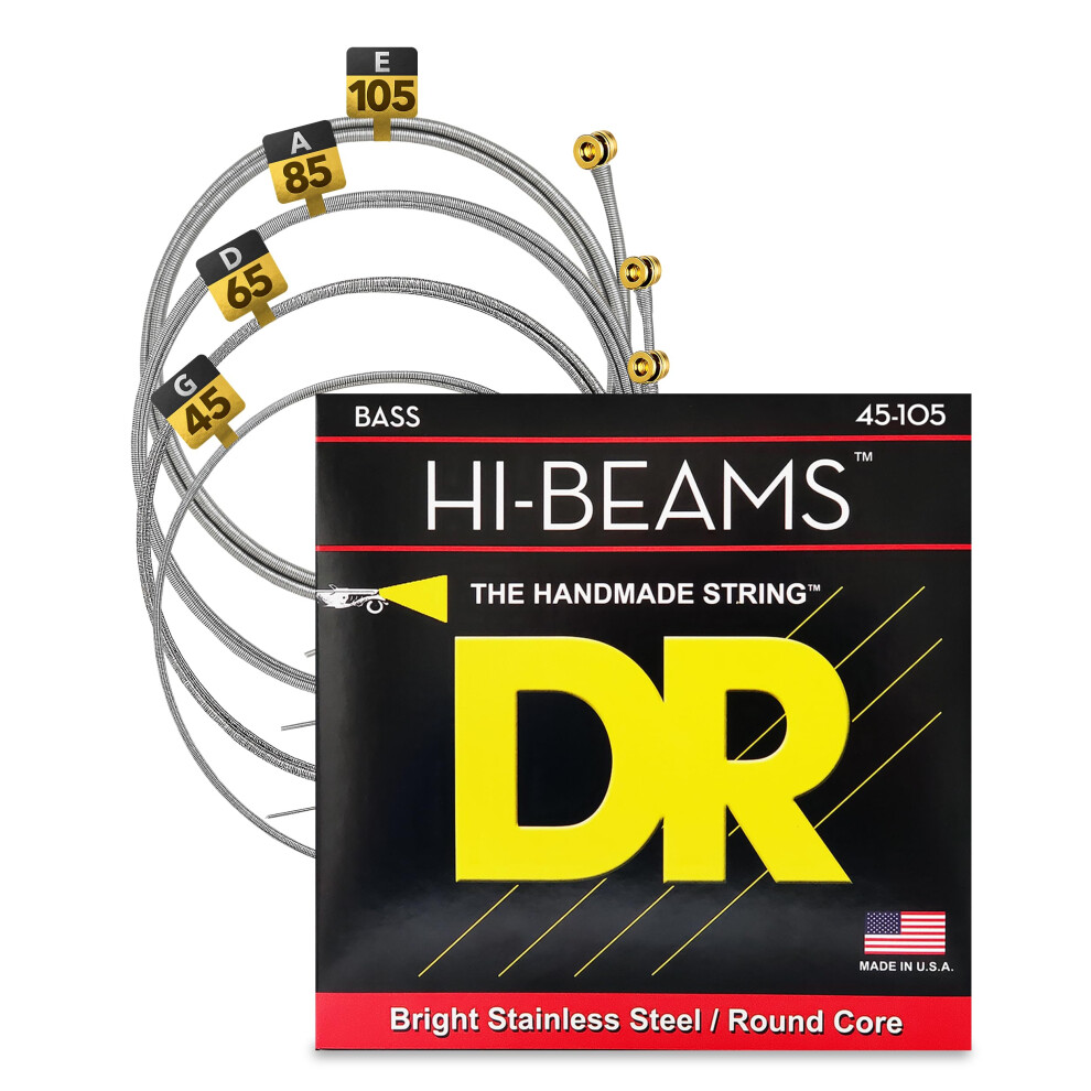DR MR-45 Strings HI-BEAM? - Stainless Steel Bass Strings: Medium 45-105, silver-image-OPC-PJCH2J8-NEW