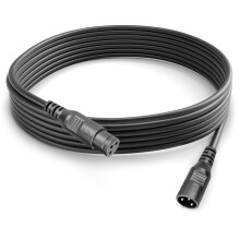 XLR Patch Cable, 10ft 3m, Male and Female Connectors, for Stage Lights and DMX Signal Connection