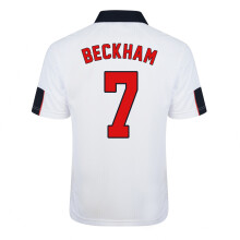 (L) Score Draw England World Cup 1998 Home Shirt (Beckham 7)
