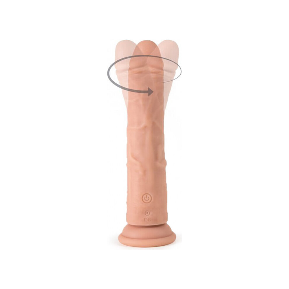 Simulatore Del Pene Virgite Vibrante Realistico R7 Roteante, Beige