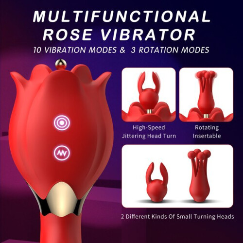 Female Vibrator - Massager 3in1 Rose Series 2