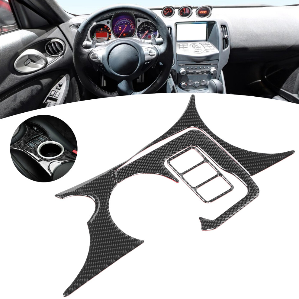 Carbon Fiber Console Cup Holder Cover For Nissan 370Z Z34 2009-2020 6951333722111
