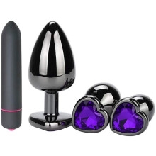 Anal massager set with vibrator, 3 pcs.