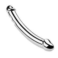 Stainless Steel Duplex Dildo Prostate Massager, 20 cm