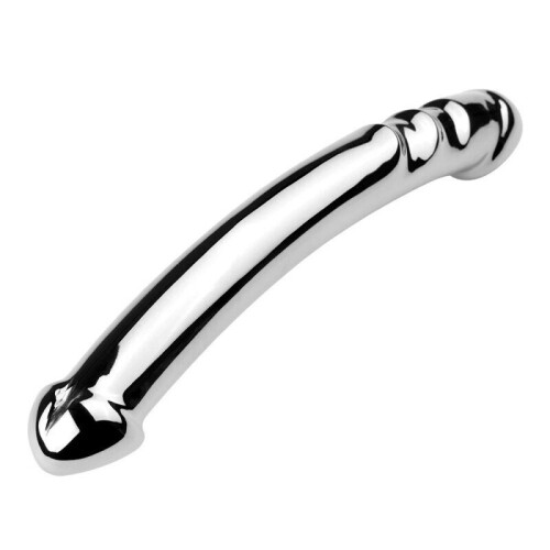 Edelstahl Duplex Dildo Prostata Massagegerät, 20 cm 2